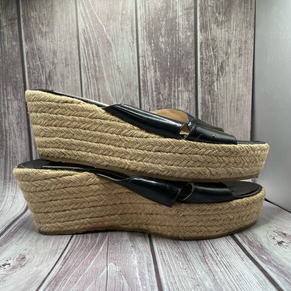 Jimmy Choo Patent Leather Phyllis Espadrille Platform Wedge Sandals Size 40 - Picture 6 of 11